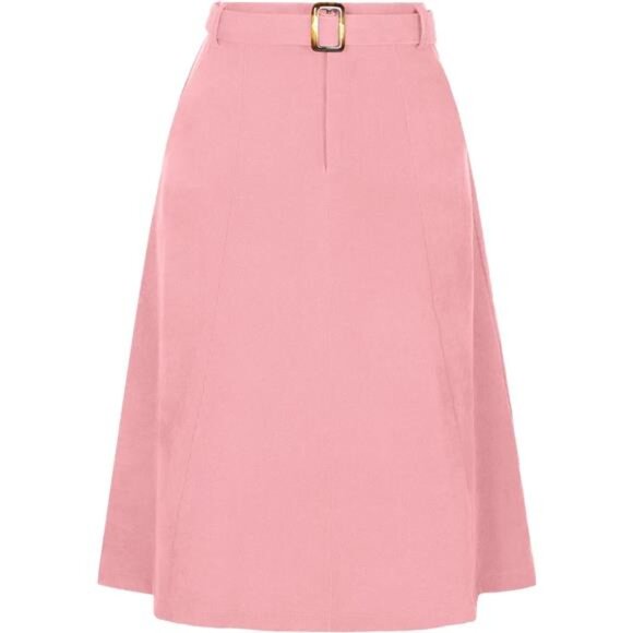 Women's High Waist Elastic Back A-Line Skirt Pink - Picture 1 of 5